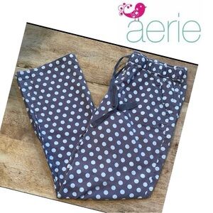 Aerie Women’s Size Small Gray/White Polka‎ Dot Lounge Pants
